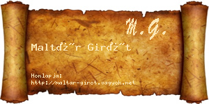 Maltár Girót névjegykártya